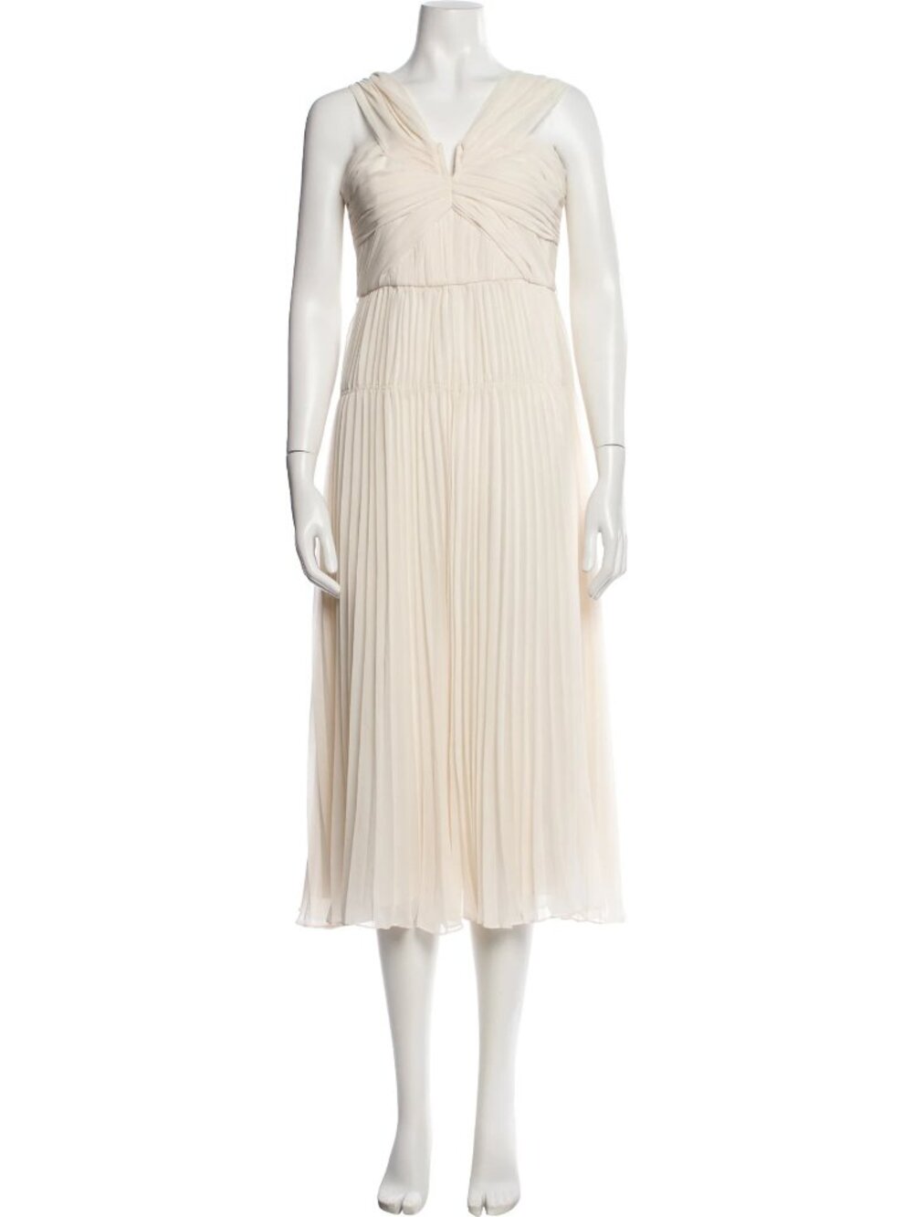 Self-Portrait Pleated Chiffon Midi Dress